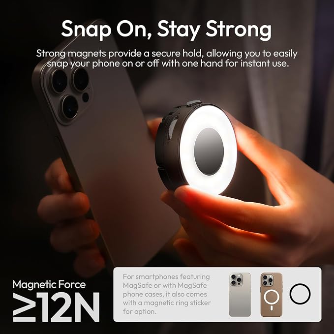ULANZI ML05 Phone Light, Dual-Sided Magnetic Cell Phone Selfie Lights