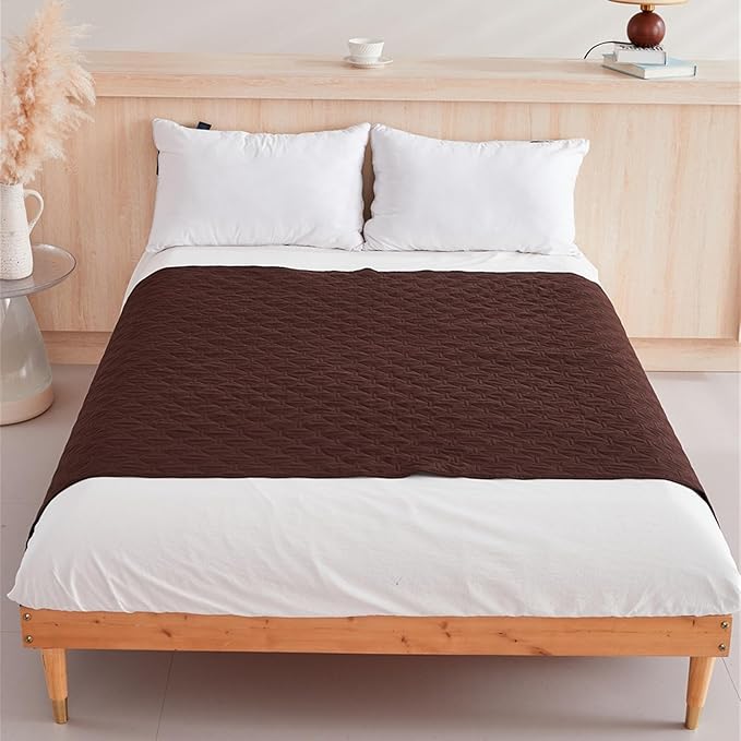 GIBZ Waterproof Dog Bed Blanket Cover Anti Slip Pet Furniture Protector Washable Large Washable Quilted Mat for Indoor, Coffee, 100x127cm