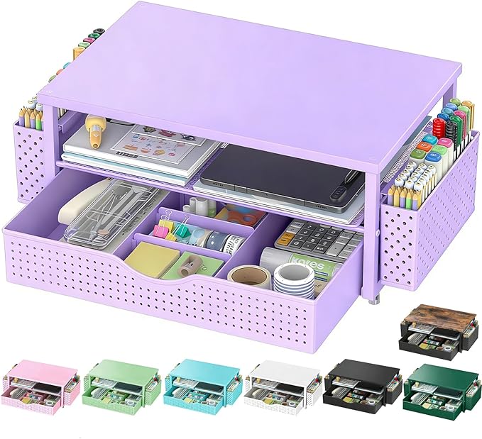 Spacrea Desk Organizer and Accessories, Computer Monitor Stand Riser