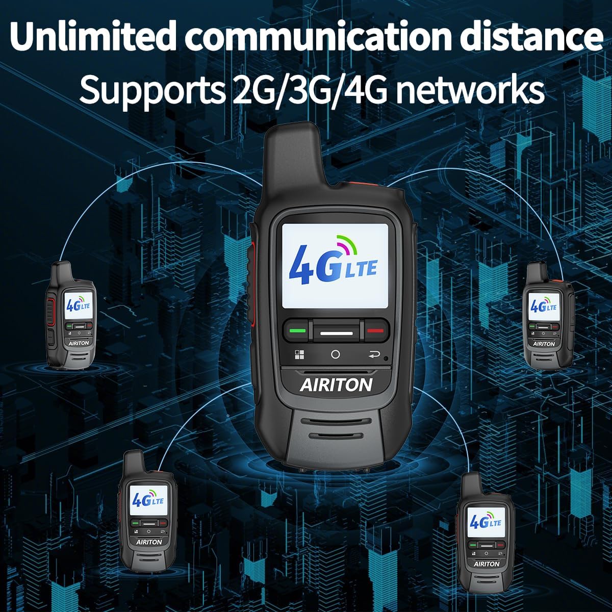 Skiennix Walkie Talkies - Unlimited Nationwide Range | 4G Long-Distance Two-Way Radio with Headset (5000 Miles)