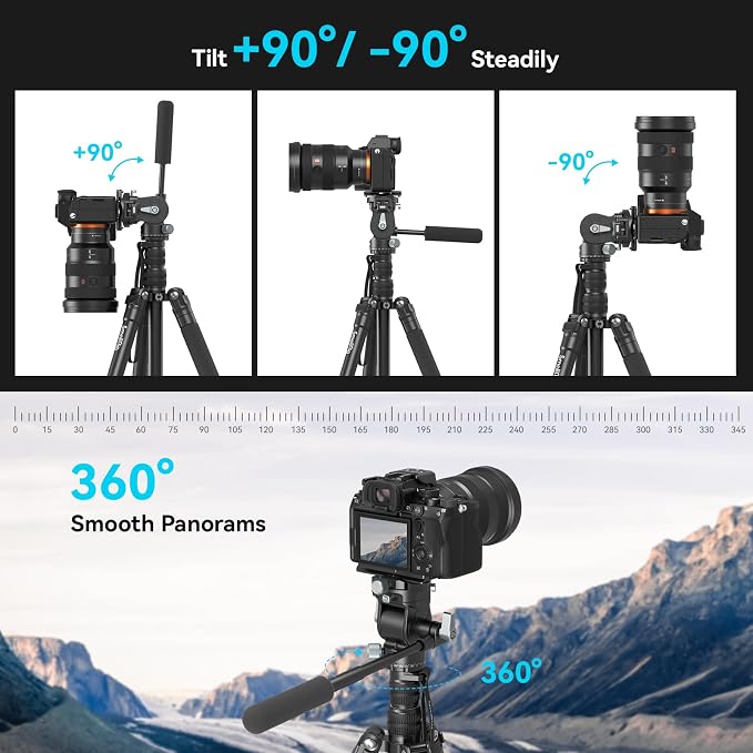 SmallRig CT195 Video Tripod Kit, Max Load 15kg / 33Ibs