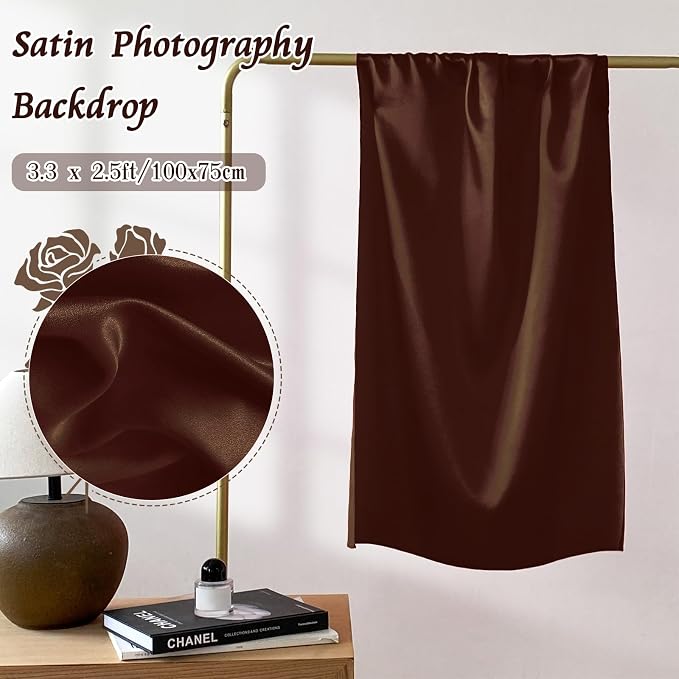 RUDONG M Satin Photography Backdrop 3.3x2.5ft