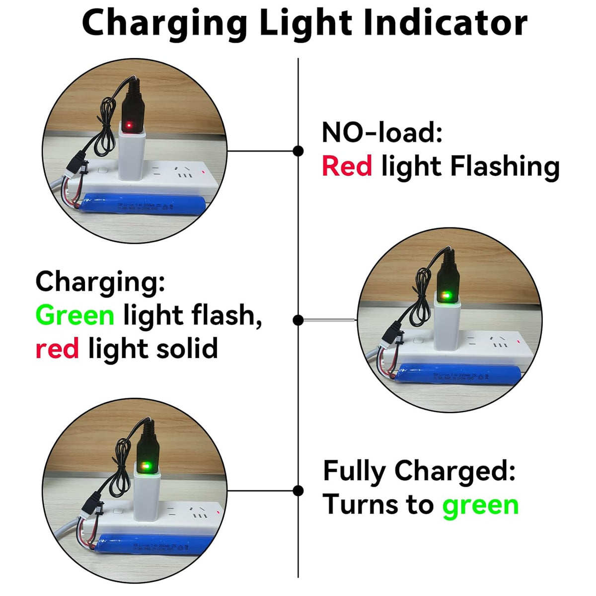 Skiennix Gel Blaster Battery Charger - 7.4V 3 Pin Replacement Cable for Splat Ball & RC Cars | 2-Pack