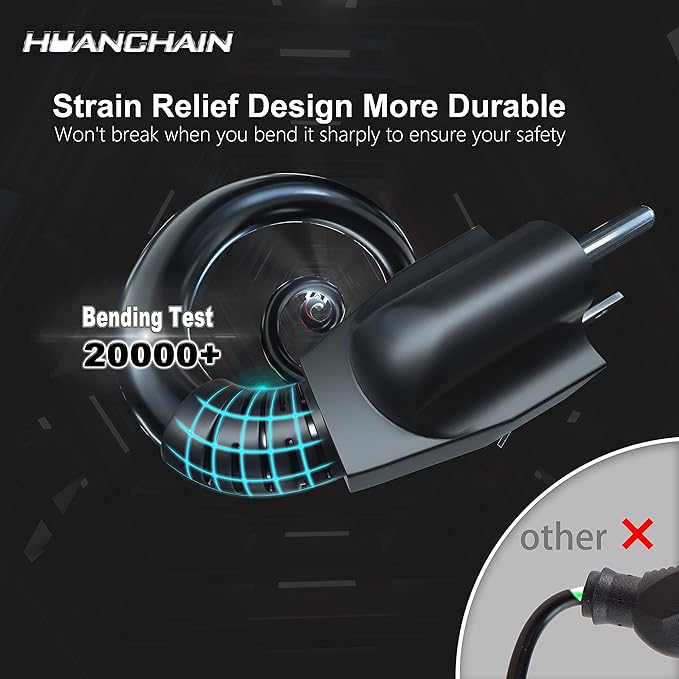 HUANCHAIN 4 FT（2 Pack） 16 Gauge Black Indoor Outdoor Extension Cord Waterproof, Flexible Cold Weather 3 Prong Electric Cord Outside, 13A 1625W 125V 16AWG SJTW, ETL Listed