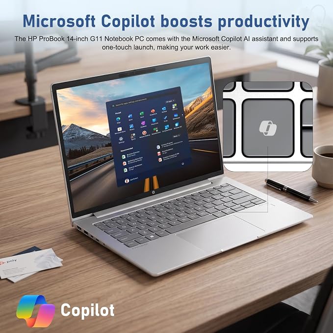 HP ProBook 440 G11 Intel Core Ultra 7 155U 14" FHD+ IPS Business AI Laptop | 16GB DDR5, 512GB SSD, Fingerprint, 1080p IR Camera, Backlit, HDMI, Wi-Fi 6, Win 11 Pro, Thunderobot 7 in-1 USB-C Hub Bundle