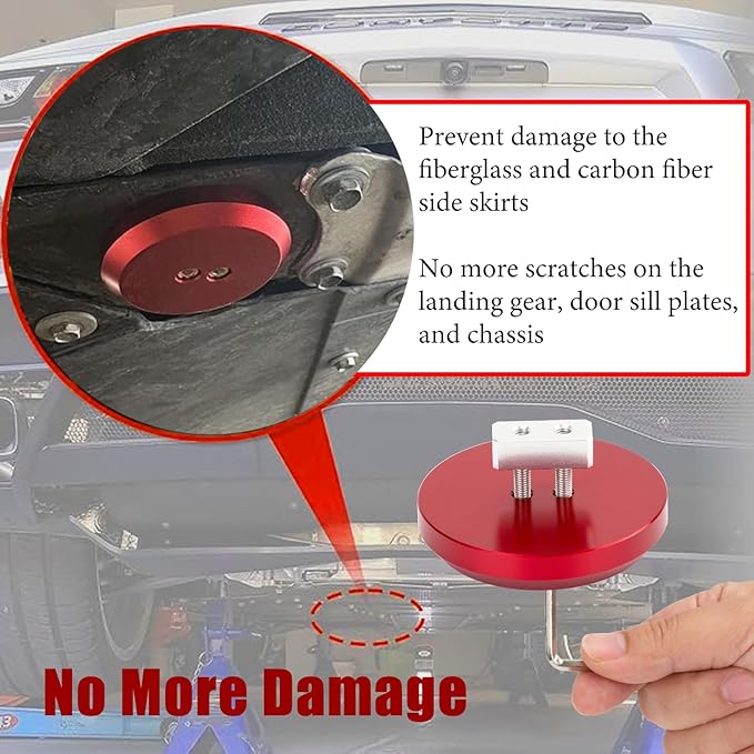 Corvette Jack Pucks Billet Aluminum Lifting Puck Floor Jack Pad Adapter Compatible with 1997-2023 Corvette C5 C6 C7 C8/ 944 964 993 996 997 911 Boxster Cayman - 4 Pack Red