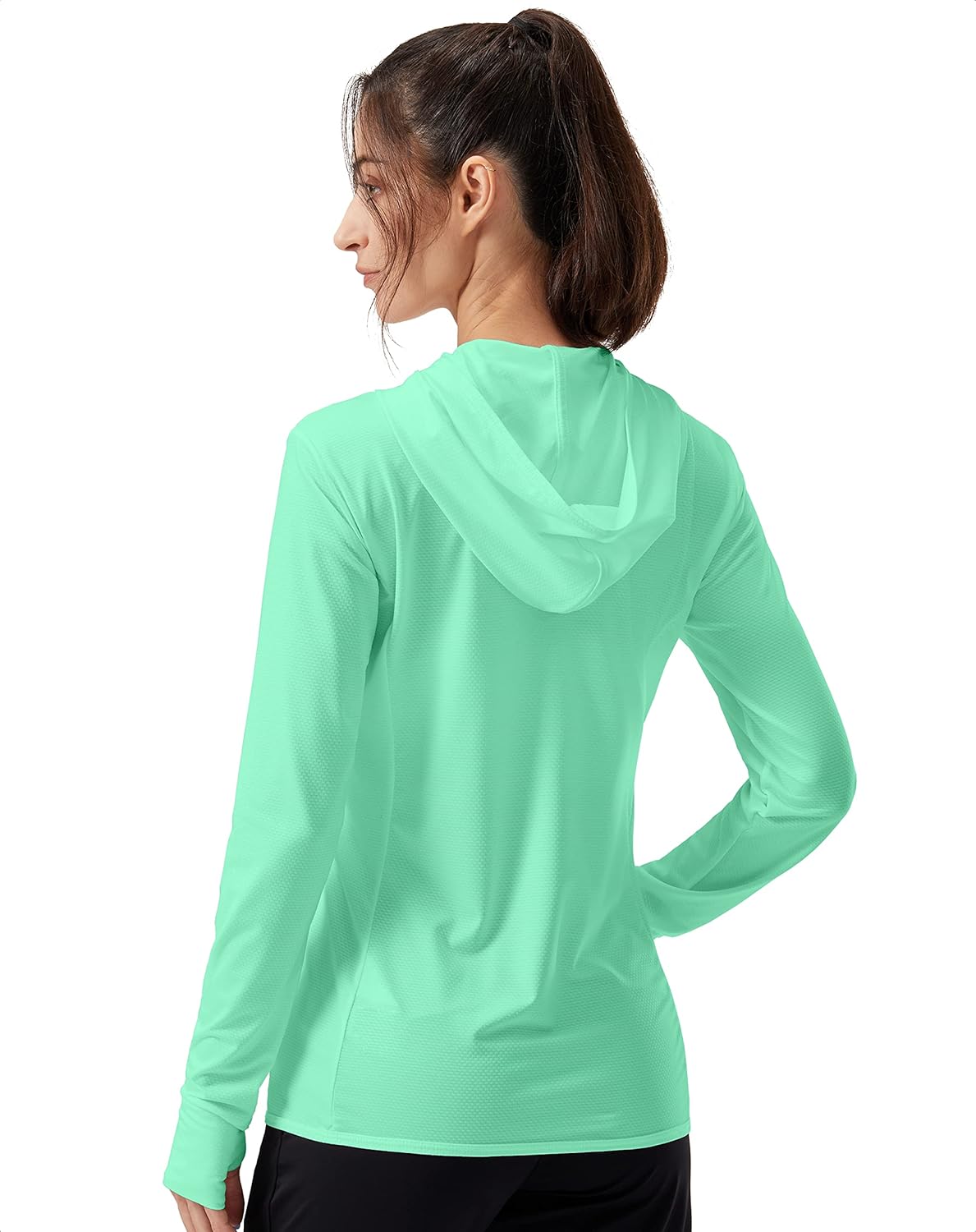 Soothfeel Women's Sun Protection Hoodie Jacket - Lightweight UPF 50+ Long Sleeve with Pocket for Outdoor Activities