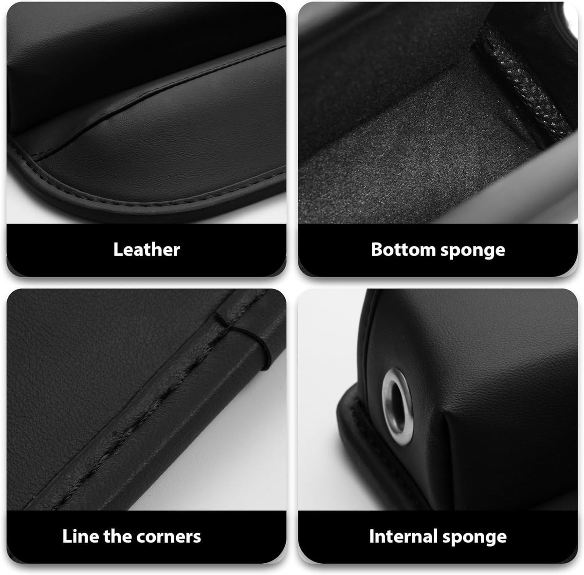 Premium Leather Car Seat Gap Filler Organizer with Cup Holder 2 Pack,