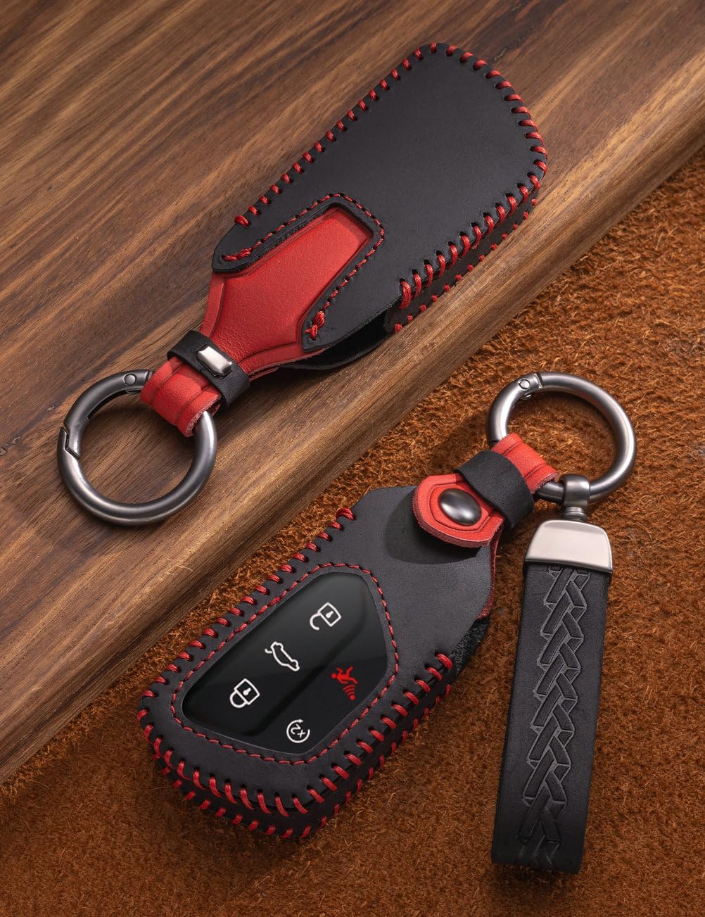 for Volkswagen Key Fob Cover Leather Car Key Case Keychain Fob Holder