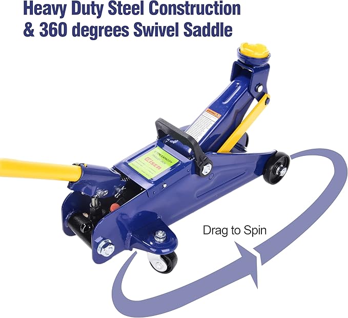 A A IN 2 Ton Heavy Duty Floor Jack,Hydraulic Low Profile Trolley Service Jack,Blue