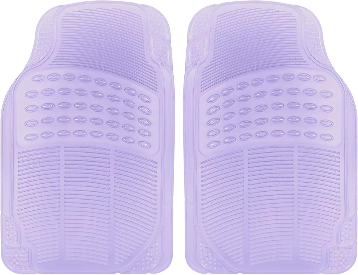 Carbella Automotive Floor Mats for Cars, 2 Piece Car Floor Mats Gray Translucent, Trim-to-Fit All Weather Clear Car Mats for Auto Truck Van SUV, Car Accessories for Women