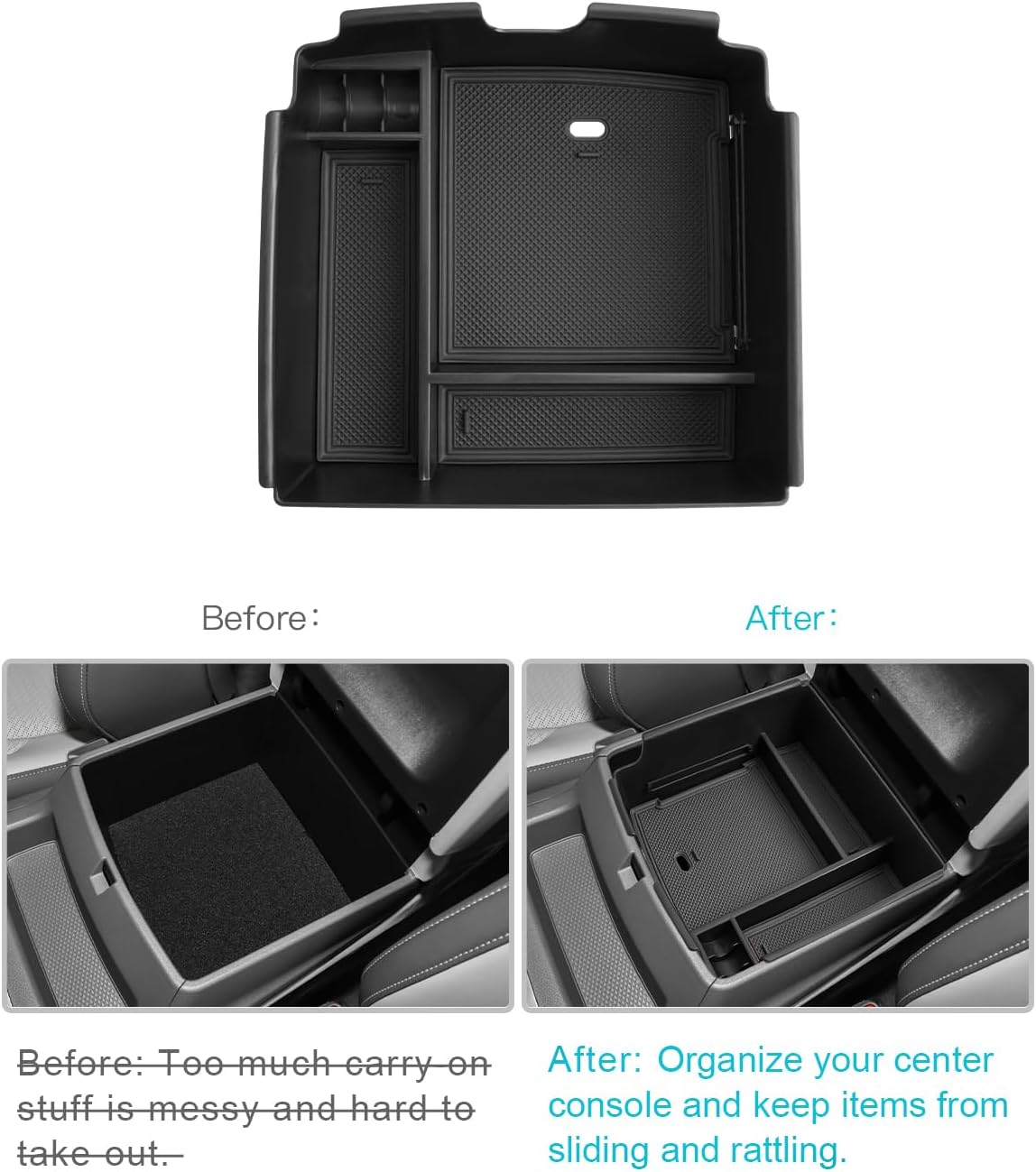 CDEFG for 2026 2027 Kia Carnival Center Console Organizer Tray 2022-2027 Kia Carnival LX LXS EX SX SX Prestige Accessories Middle Console Organizer 2025 Carnival Armrest Storage Box