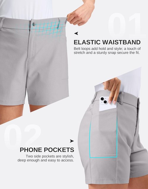G Gradual Women's Golf Hiking Shorts - Stretchy Outdoor Shorts with Deep Pockets | Casual Travel Wear