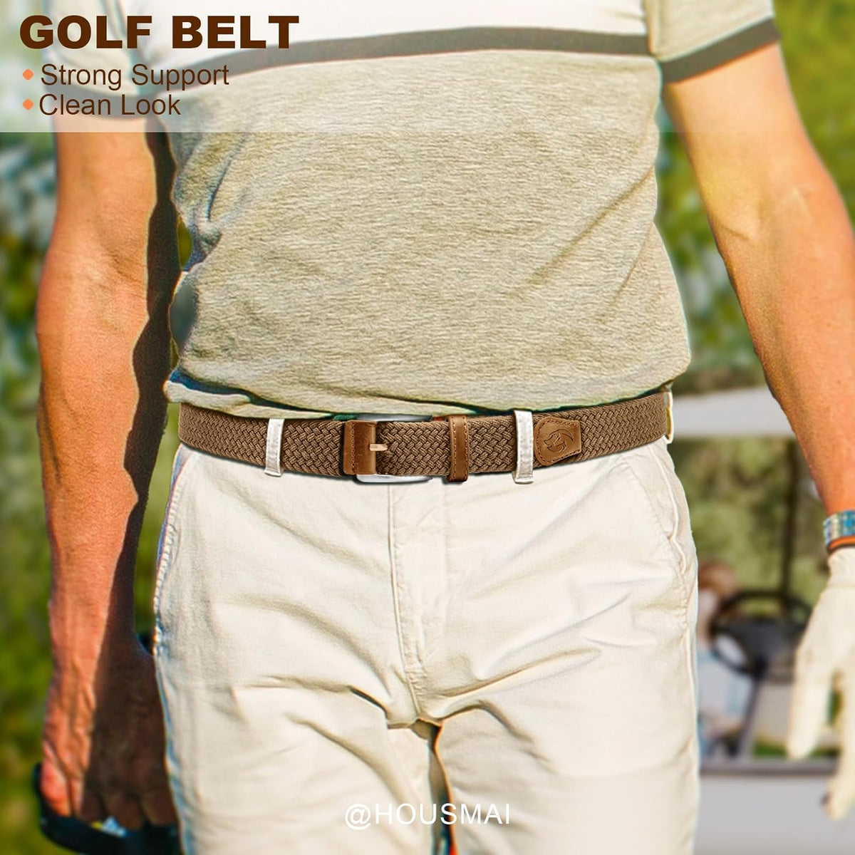 Skiennix Stretch Braided Belt for Men - Elastic Woven Golf Belt | Perfect for Jeans & Casual Wear