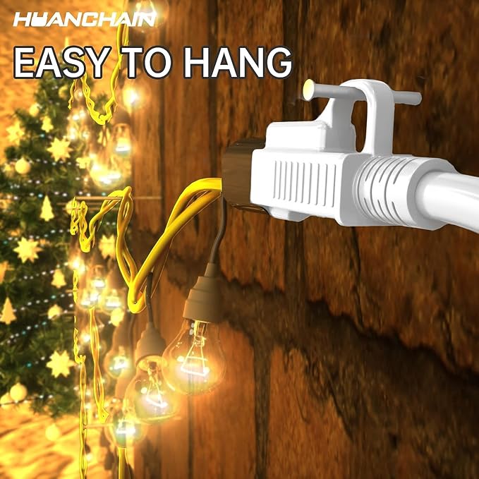 HUANCHAIN Indoor Outdoor White Extension Cord 20 ft Waterproof, 16/3 Gauge Flexible Cold-Resistant Appliance Extension Cord Outside, 13A 1625W 16AWG SJTW, 3 Prong Electric Cord, ETL