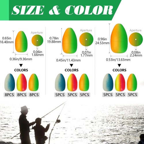 Dovesun Pompano Rig Floats - Bright Color Fishing Bobbers Kit (42/52/54/60/80/104 Pcs)