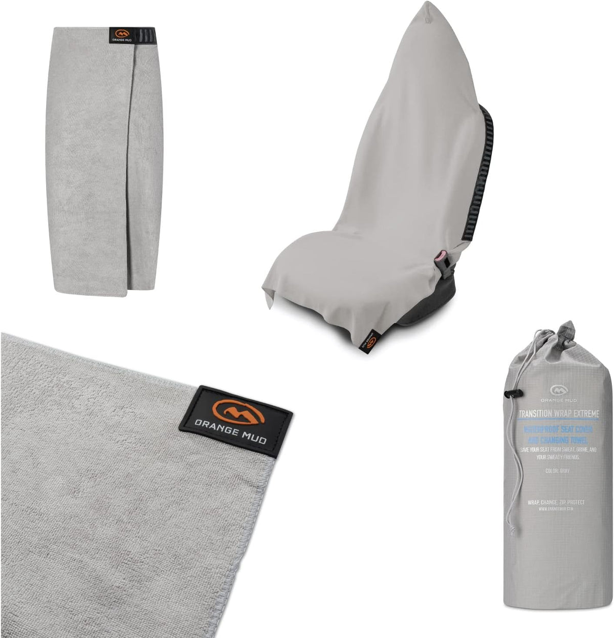 Orange Mud Transition Wrap Extreme – Mint Waterproof Car Seat Cover & Changing Towel – Secure Wrap for Runners, Cyclists, Triathletes, Gym-Goers – Quick-Dry, No-Slip Fit, Machine Washable