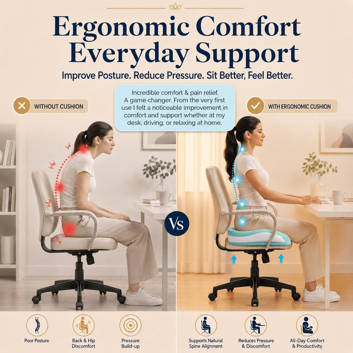 Seat Cushions for Office Chairs Wheelchair Cushion for Long Sitting Back Pain，Memory Foam Seat Car Computer Desk Chair Cushion，Coccyx Cushion for Tailbone Pain Relief Cushion Office Chair Green