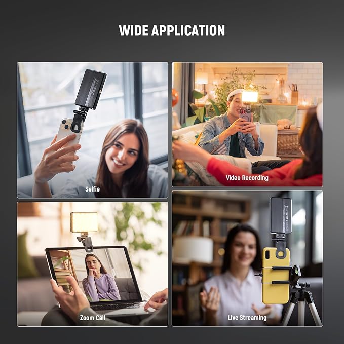 NEEWER Basics LED Selfie Phone Light, Rechargeable 2500-9000K Clip On Fill Light