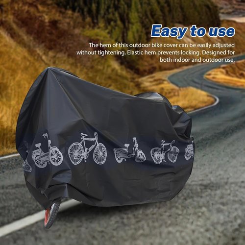 Bike Bicycle Cover - Waterproof 190T Dustproof Protection for 1 or 2 Bikes | Indoor & Outdoor Use (Black)