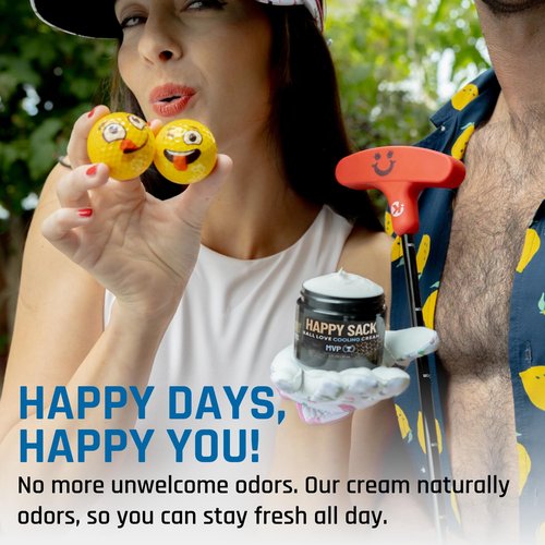 Derm Dude Happy Sack Ball Deodorant - Anti-Chafing Comfort Cream for Men | Aluminum-Free, Coconut Rush Scent, 2oz