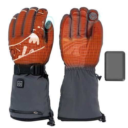 Minthouz Heated Gloves for Men Women, Rechargeable Heated Gloves, Touchscreen Waterproof Electric Hand Warmers for Winter Outdoor Work, Motorcycling, Hunting, Skiing, Camping
