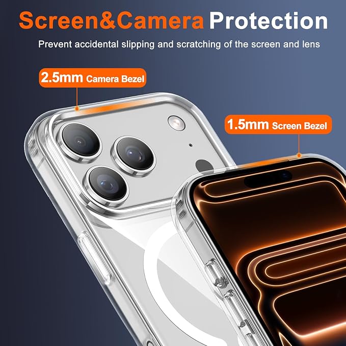 for iPhone 17 Pro Max Case Clear, Magnetic iPhone 17ProMax Case
