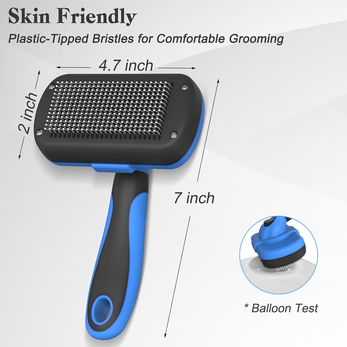 Swihauk Self-Cleaning Slicker Brush - Gentle Deshedding Tool for Dogs & Cats | Blue Color