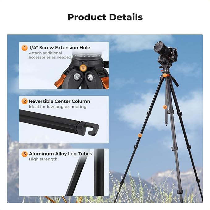 K&F CONCEPT 73” Camera Tripod