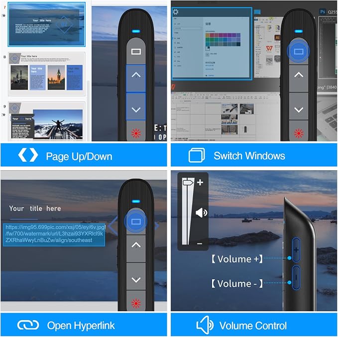 DinoFire USB C Rechargeable Presentation Remote