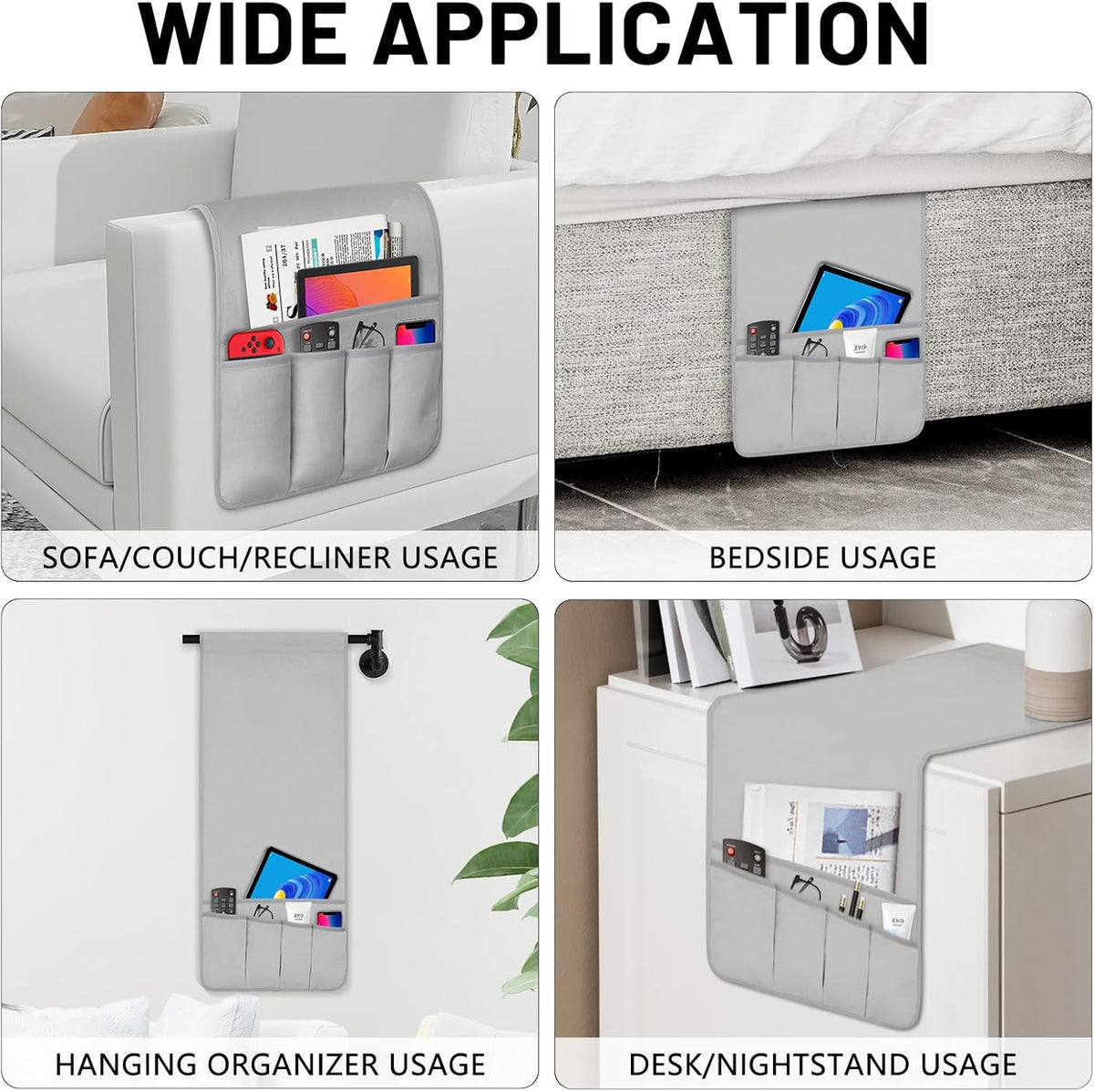 Remote Control Holder for Armchair Caddy, Remote Holder with 5 Pockets