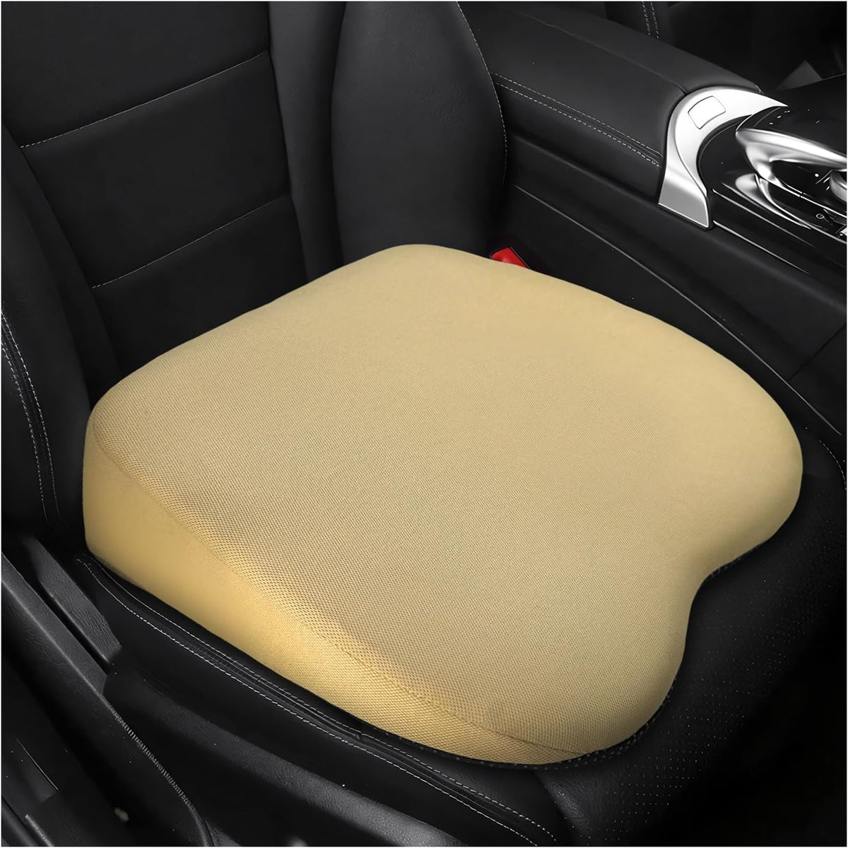 2 in 1 Wedge Car Cushion for Driving, 3 Inch Soft Memory Foam Driver Seat Pad for Lumbar Support, Breathable Low Back Support Pillow Enhances Driving Comfort, Car Accessories (Black)