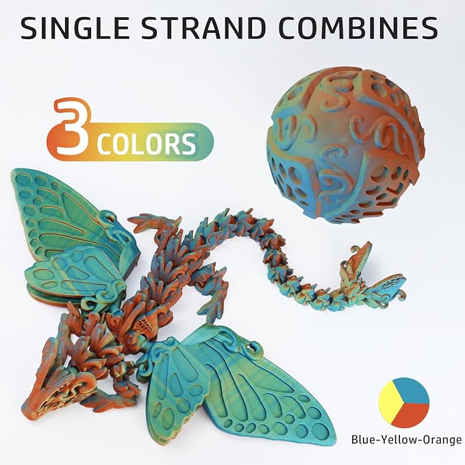 LOVOON Matte Tricolors PLA 3D Printer Filament Multi-Color Changing by Angle