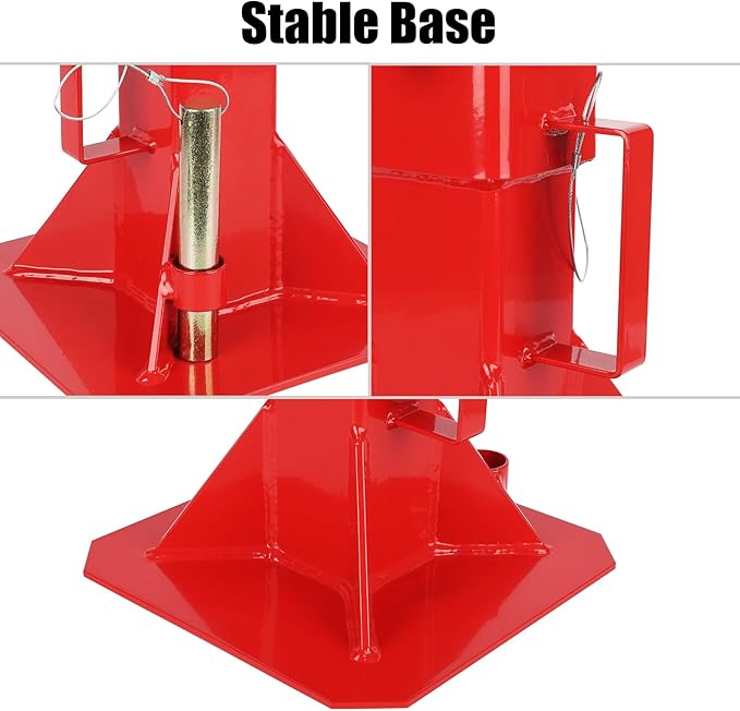 Heavy Duty Car Jack Stand, Pin Type Adjustable Height Automotive Jack Stands with Lock, 22 Ton (44,000 lb) Capacity, Red, 1 Pair