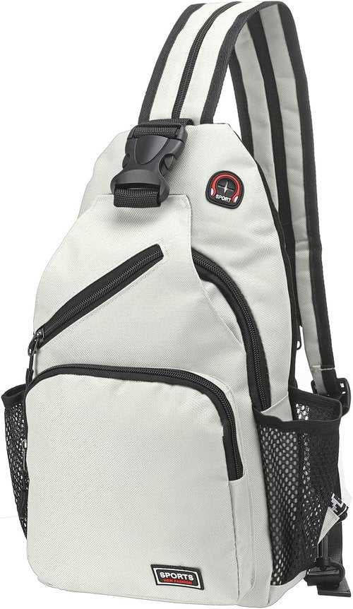 DTGN Convertible Sling Bag - Multifunctional Crossbody Backpack for Hiking & Travel | 8.5"x15" - White
