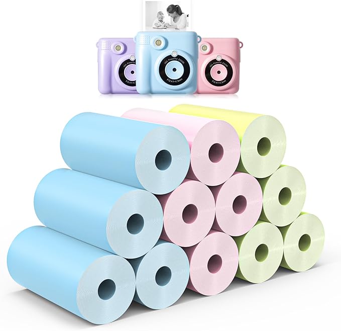 12 Rolls Kids Instant Camera Thermal Print Paper Refill