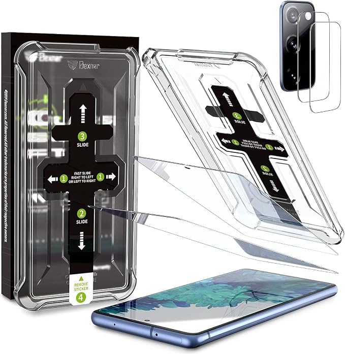 Dexnor [2+2 Pack Samsung Galaxy S20FE Screen Protector, 9H Tempered Glass + 2