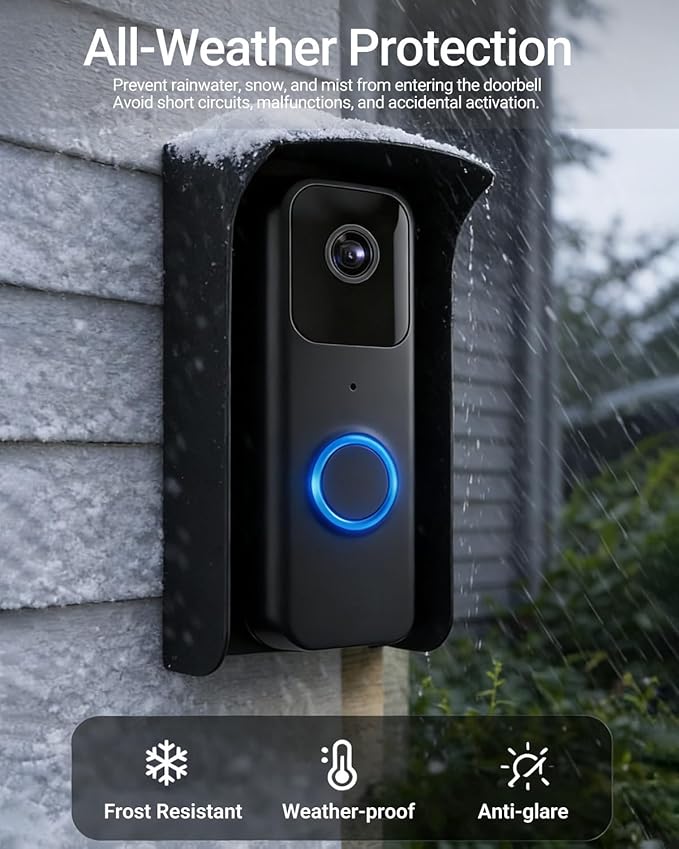 Ring Doorbell Cover Weatherproof, Metal Doorbell Rain Cover Compatible