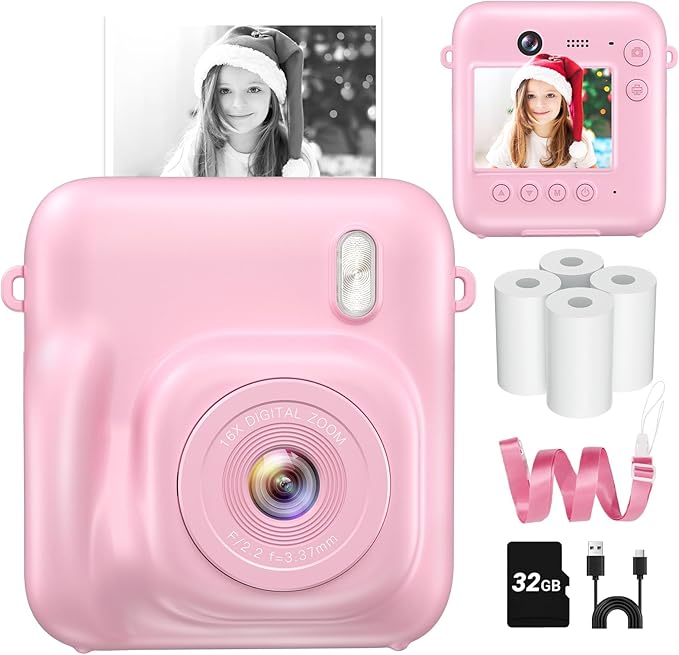 Instant Camera, Dual-Lens Kids Camera Instant Print