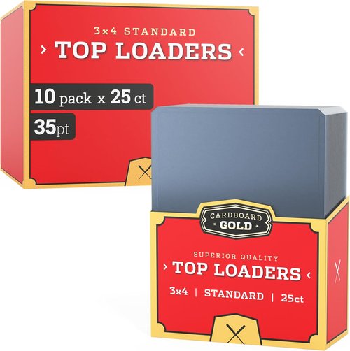 Cardboard Gold | 35pt Top Loaders for Cards - 250 Count - Premium 3x4 Inch Trading Card Protectors