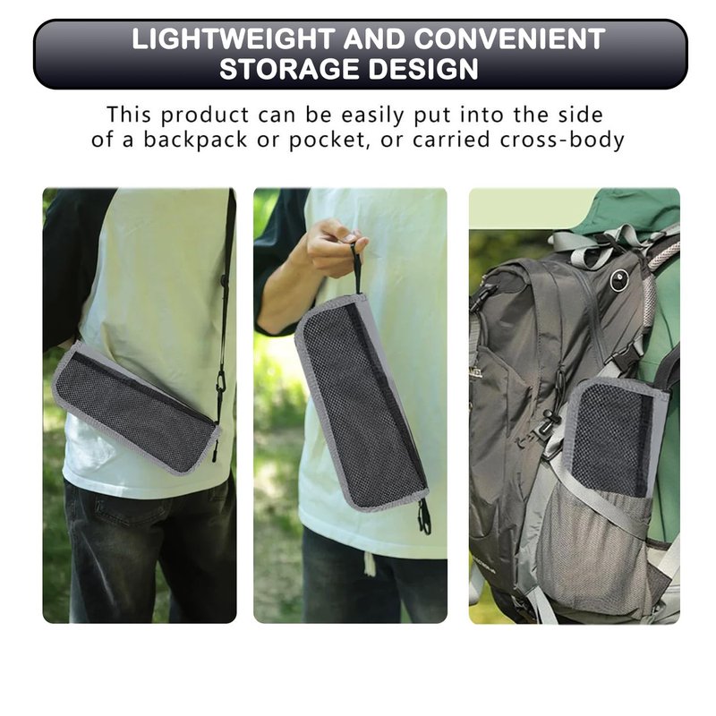 Portable Stool, Pocket Chair Fishing Stool, Large Size Adjustable Shoulder Strap Folding Stool, 2026 New Ultralight Foldable Stools with Carrying Bag for Hiking, Fishing, Camping, Picnic (Gray-Black)