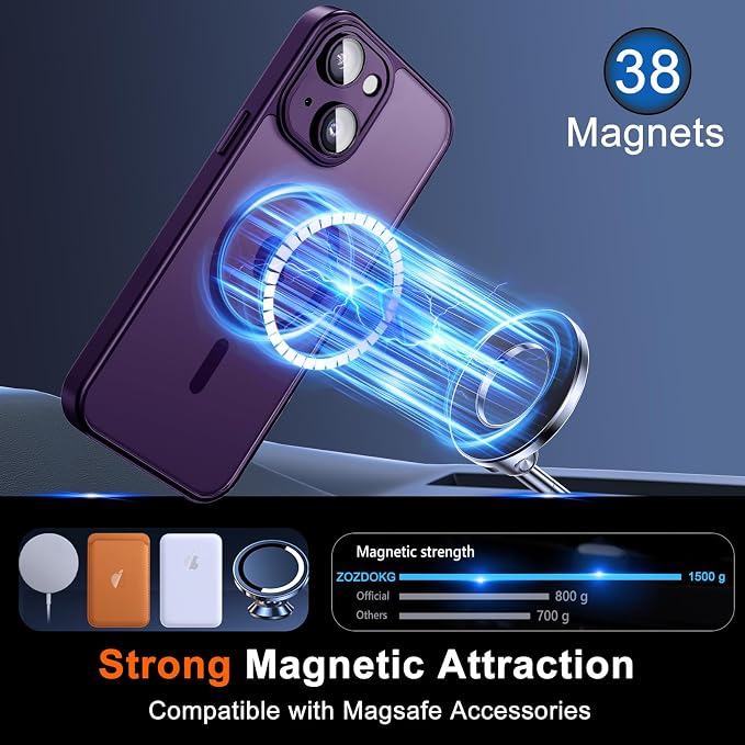 for iPhone 15 Plus Case with Privacy Screen Protector and Camera Protection