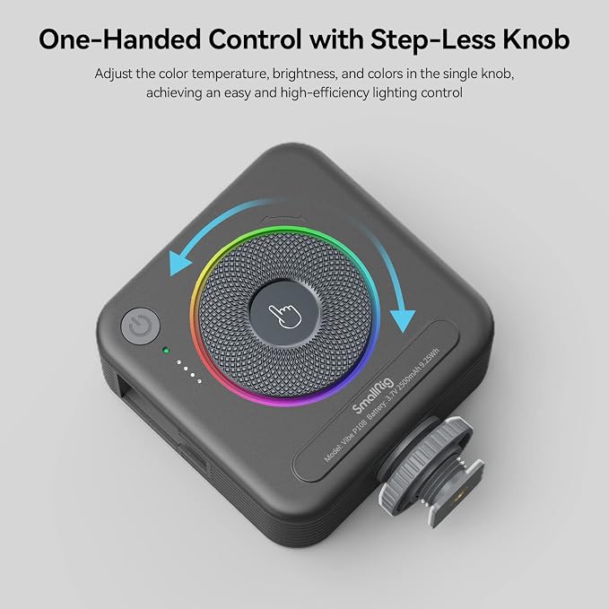 SmallRig P108 RGB Video Light, Portable LED Camera Lights 360° Full Color