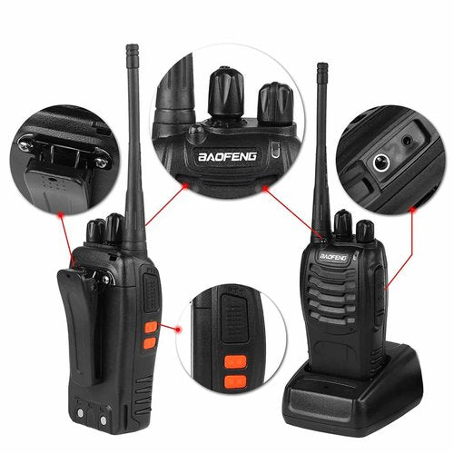 BAOFENG BF-888S Walkie Talkies High-Performance Long Range Two Way Radios for Outdoor Adventures and Team Communication (Pack of 4)