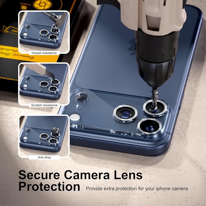 for 6 Pack iPhone 17 Pro Camera Lens Protector 9H Tempered Glass Camera Screen