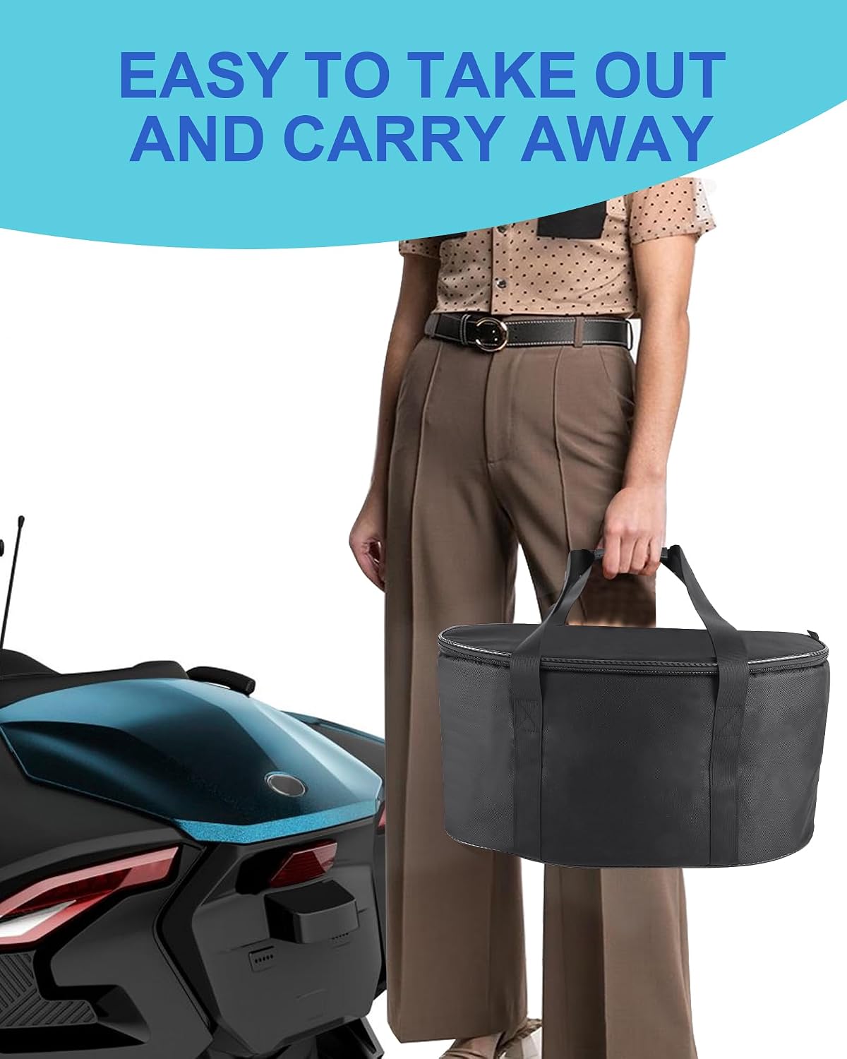 Upgraded Rear Trunk Storage Organizer Bag, Removable Waterproof Frunk Liner with Insulated Cooler Compartment for Can-Am Spyder RT RT-L RT-S 2020-2026 Accessories