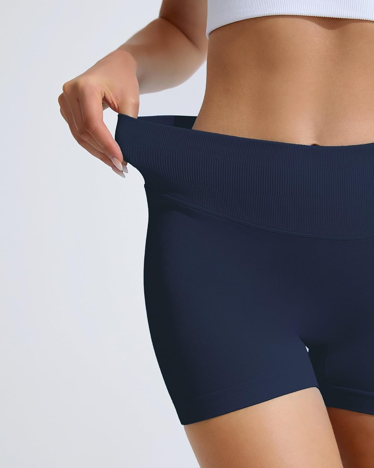 RIOJOY Gym Shorts - 4'' Seamless Workout Shorts for Women | Tummy Control & No Front Seam Design