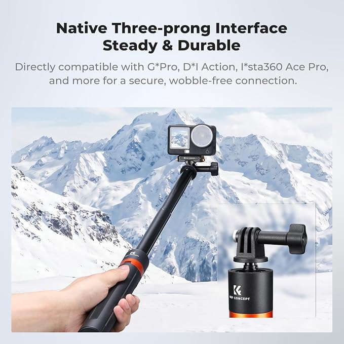 K&F CONCEPT 142cm/55.9" Telescopic Selfie Stick Tripod