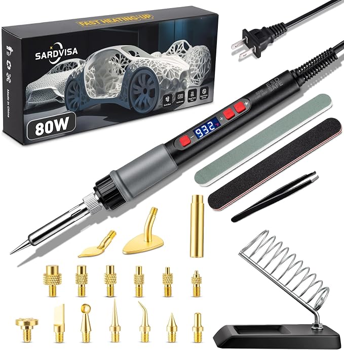 21-in-1 3D Printer Smoothing Tool Kit, 80W LCD Digital Adjustable Temperature