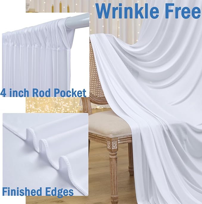 12ft x 10ft White Backdrop Curtains
